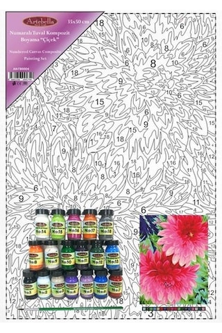 Artebella Numaralı Tuval Kompozit Boyama Antb0004 "Çiçek" 35X50 C