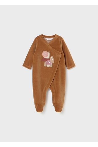 Mayoral Newborn Kız Bebek 2li Kadife Tulum Kahverengi