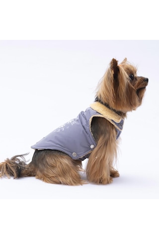 Gri Yukon Yelek Köpek Yeleği Köpek Kıyafeti Köpek Yağmurluk