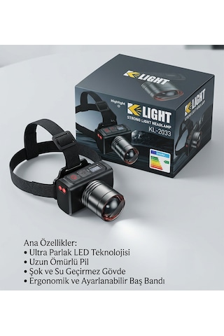K Light Kl-2033 Şarjlı Kafa Lambası Çok Renkli