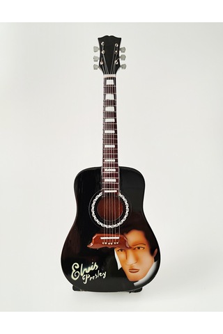 El Yapımı 1/4 Ölçek Minyatür Akustik Gitar Elvis Presley
