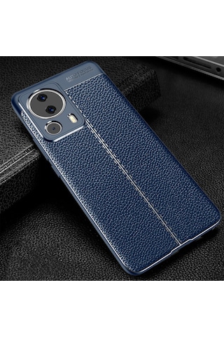 Xiaomi Mi 13 Lite İle Uyumlu Kılıf Deri Görünümlü Silikon Telefon Kılıfı Kapak