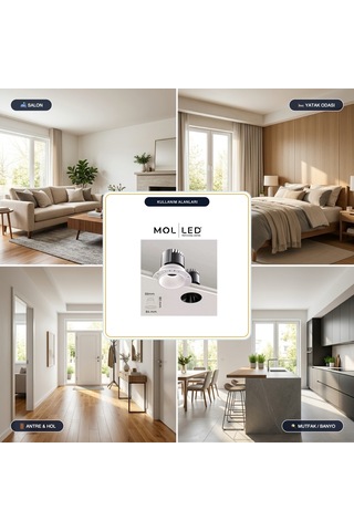 Molled Modüler Serisi 5w Trimless Sıva Altı Led Spot Beyaz 2700k - Mol4078-1