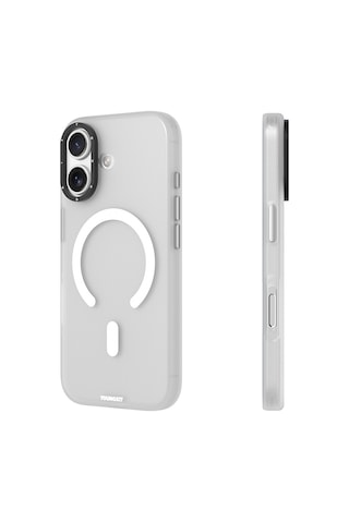 Apple Uyumlu iPhone 17 Kılıf M-safe Şarj Özellikli Youngkit Hidden Sand Serisi Kapak Beyaz Beyaz