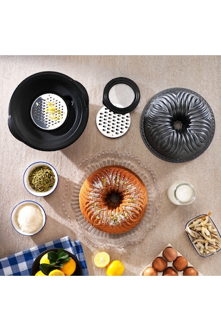 Schafer Cakehaus Kek Kalıbı+hazırlık Seti 6 Parça-gri Gri