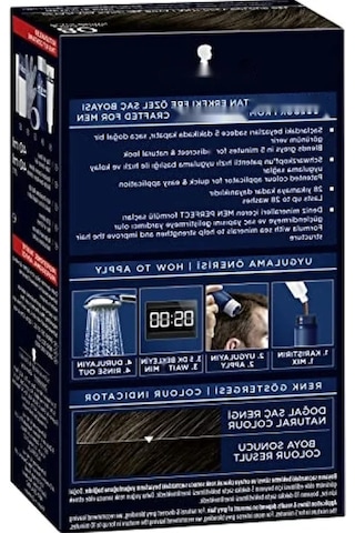 Erkekler İçin Hızlı Etkili Saç Boyası - Kahve Siyah, 80 Ml 0.20 L