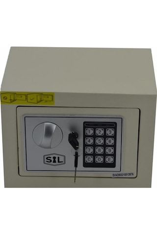 Elektronik Şifreli ve Kilitli Çelik Kutu Kasa 23x17 Krem