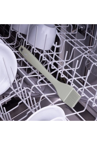 Lurch - Platin Silikon Pasta Fırçası 25,5 Cm Açık Gri - Yanmaz, Yapışmaz, Bükülmez, Çizmez, Tat Ve Koku Bırakmaz - 240011