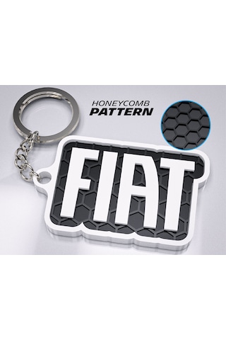 Markanıza Özel Petek Desenli Fiat Yeni Logolu 3d Anahtarlık