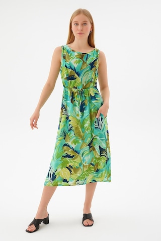 Fashion Friends Desenli Kadın Elbise 25y0154k1 Yeşil