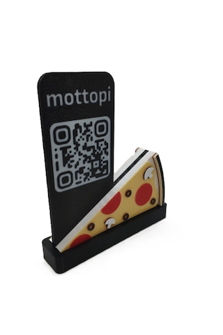 Qr Menü Standı Pizza Dilimi / Dijital Menü Modern Stand,qr Menü Masaüstü Standı,karekod Menü,kafe Menü Standı 10 Adet