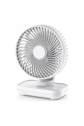Robeve Yk Şarjlı Masaüstü Vantilatör Usb Type-c 4 Kademeli Hız, Sessiz Çalışma, Taşınabilir Mini Fan, Uzun Batarya, 90 Ayarlanabilir Başlık, Ofis Ev Kullanım Fan Vantilatör Beyaz