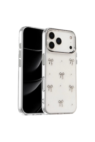 Newface Apple iPhone Uyumlu 17 Pro Max Fiyonk Desenli Kapak - Desen 5 Belirtilmemiş