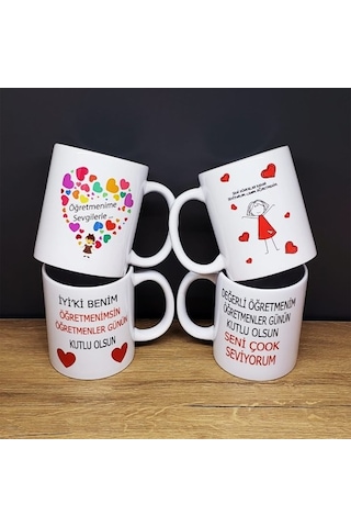 Öğretmenler Gününe Özel Baskılı Kupa Bardak Çok Renkli