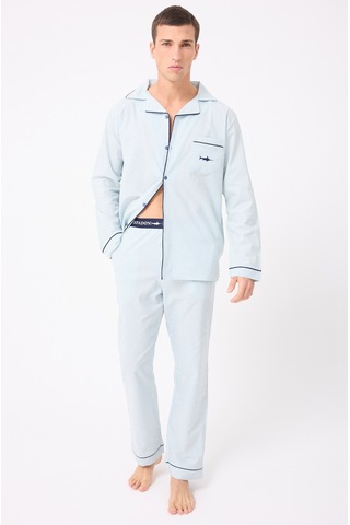 L'espadon Marısılk Premium Dokuma Uzun Kollu Uzun Paçalı Erkek Pijama Takımı-3320 Nane Yeşili