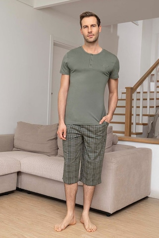 Aydoğan Erkek Civan Modal Bermuda Açık Haki Pijama Takım 0028 Yeşil