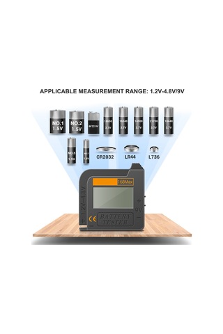 Kangvka Dijital Pil Test Cihazı, Hızlı Pil Gücü Tespiti, Lcd Ekranlı, Kolay Kullanım, 90mm Uzatılabilir, Çeşitli Pil Tiplerini Ölçer Siyah