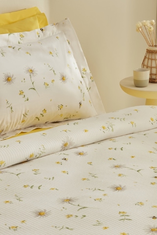 Karaca Home Emma %100 Pamuk Tek Kişilik Pike Takımı Sarı Sarı