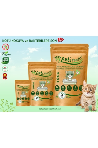 Pati Fresh Doğal Aktif Karbon Kedi Kumu Koku Giderici 100 G
