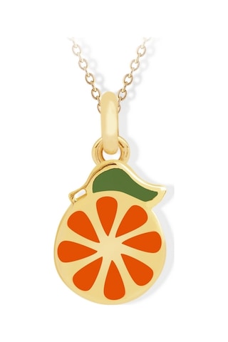 14 Ayar Sarı Altın Portakal Meyve Figürlü Kolye