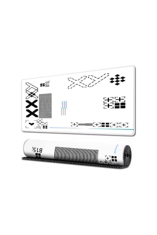 Grıd Xxl Mouse Pad 90x40 Cm, Büyük Masa Matı, 3 Mm Dikişli Kenar, Kaymaz Kauçuk Taban, Gaming Mousepad White Gr