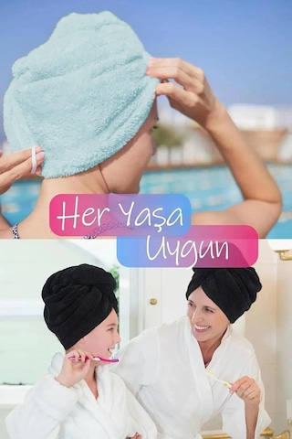 Kalın Mikrofiber Saç Havlusu Plaj Deniz Havuz Bonesi Kurulama Ban Mavi