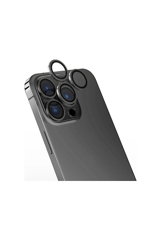 Apple Uyumlu iPhone 15 Pro Zore Cl-13 Kamera Lens Koruyucu Koyu Gri