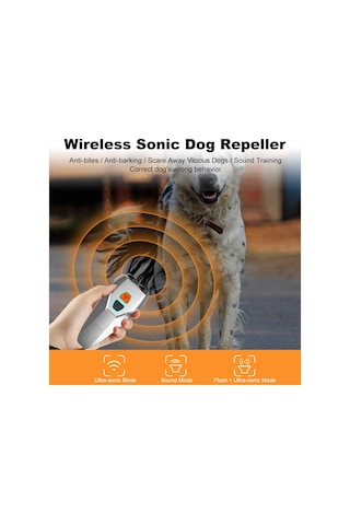 Köpek Havlama Kontrol Cihazları Led El Feneri İle Çift Sensörlü Havlama Önleyici Cihaz Ultrasonik Kö-siyah