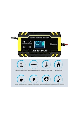 Didadodo Vislone 3 Kademeli Otomatik Akıllı Akü Şarj Cihazı Lcd Ekran, Güçlü Koruma Lcd Ekran