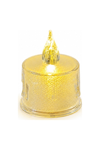 Led 3 Adet Dekoratif Mum Sarı Işık Alev Efektli Tealight Gece Lambası Beyaz