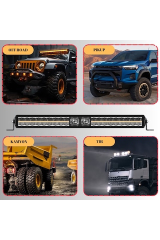 Off-road Premium Tavan Led Bar 80 Cm Beyaz Işık Projektör Drl Gündüz Led Metal Gövde 12-24v