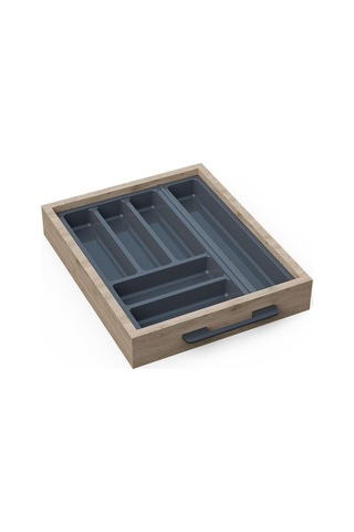 Mutfak Çekmece Içi Düzenleyici, Kaşıklık 39cm X 48cm Yanlar Ve Boydan 4cm Kesilebilir, Antrasit Çok Renkli