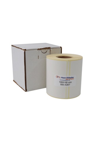 Kuşe Rulo Etiket 100mm X 100mm 500 Adet
