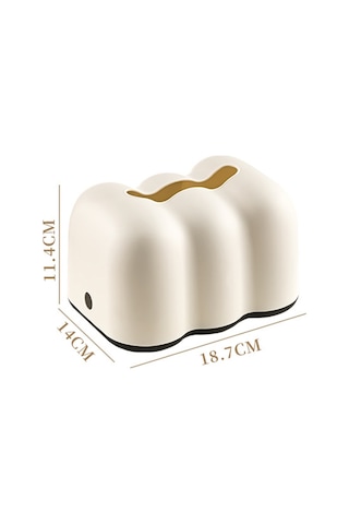 Sones Bulut Mendil Kutusu Masa Üstü Krem Tarzı Duvara Asılı Plastik Peçetelik Beyaz