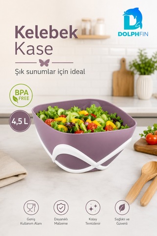 Kelebek Kase 750 Ml Bpa Free Dekoratif Sunum Ve Çerez Kasesi çok renkli