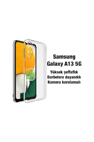 Ally Sm Galaxy Uyumlu A13 5g - Kılıf Kamera Korumalı Ultra İnce Şeffaf Silikon- 5775