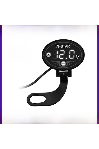 Beyaz Motosiklet Akü Voltajı İzleme Akıllı Voltmetre, Yüksek Ve Düşük Voltaj Alarmı