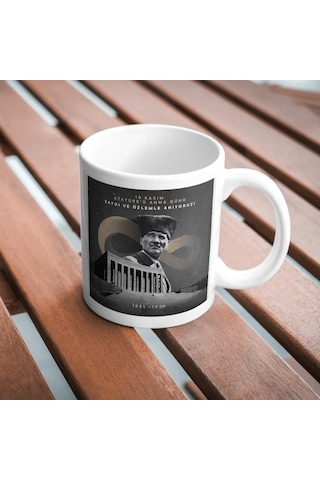 Applucky 10 Kasım Atatürk'ü Anma Günü Baskı Kupa Bardak Beyaz