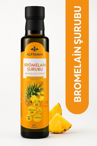 Bromelain Ananas İçeren  Şurubu L-karnitin - Koenzim Q10 Ve Vitamin Destekli Ananas Ekstratı