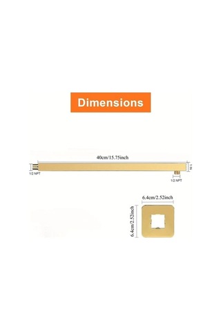 Fastbuy Challenger Altın 40cm Ayarlanabilir Yağmur Duş Kolu Ptfe Contalı Sızdırmaz 304 Paslanmaz Çelik Altın Altın