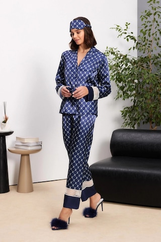 Pierre Cardin Saten Kadın Pijama Takımı - 1320 Lacivert