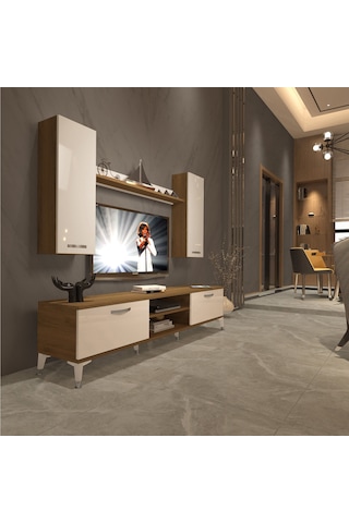 Decoraktiv Eko 7 Mdf Dvd Silver Tv Ünitesi Tv Sehpası Pera - Beyaz