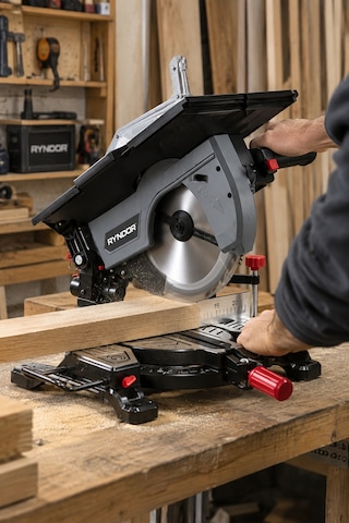 Heilber Hm255a Üstten Ve Alttan Tepsili 255mm Elektrikli Pro Gönye Kesme Ahşap Kesme Makinesi