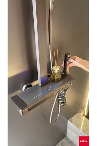 Boheme Fleko Active Antrasit Gri Full Fonksiyon Dijital Dereceli Ekran Duş Sistemi Diğer