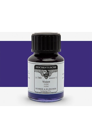 Rohrer&klingner Kaligrafi Mürekkebi Zeichentusche 29-airbrush-fırça-divit-sulu Boya 50ml-740-violet Çok Renkli