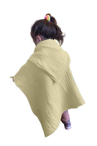 Joyous Mom Kids Organik Muslin Banyo Kese Ve Havlu Seti Bej