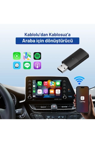 Araç İçi iOS Uyumlu Wireless Mini Carplay Adaptör Çevirici