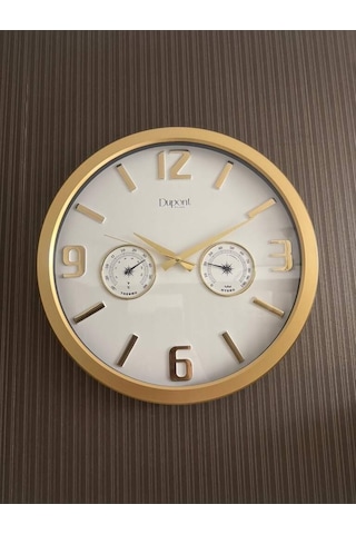 Dupont-705-a Analog Termometreli Ve Nem Göstergeli Duvar Saati Beyaz