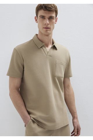 Mavi - Cepli Bej Polo Tişört 0613318-80697