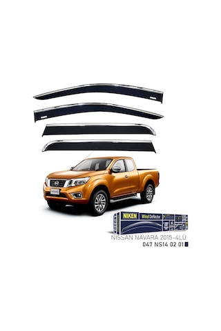 Nissan Navara 2015- Sonrası Kromlu Cam Rüzgarlığı Niken 4'lü Set